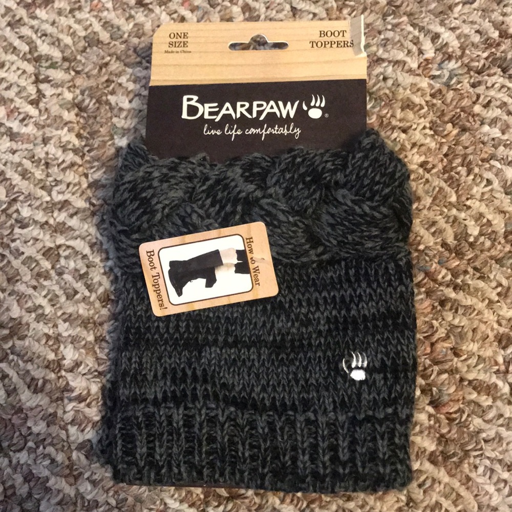 Bearpaw Grey and Black Boot Toppers